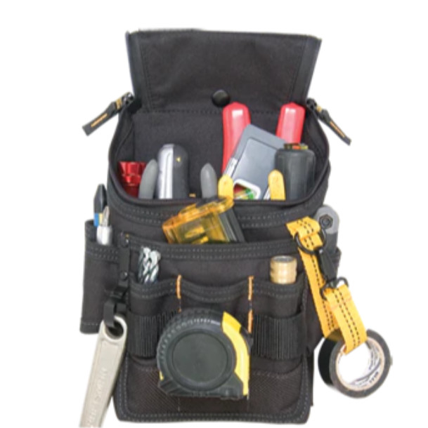 Zippered Tool Pouch CLC Multi Pockets Polyester Black and Yellow Straps New