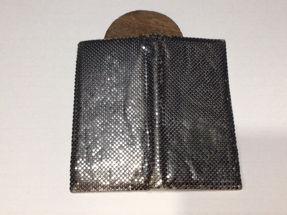 Whitting And Davis Silver Mesh Check Book Wallet