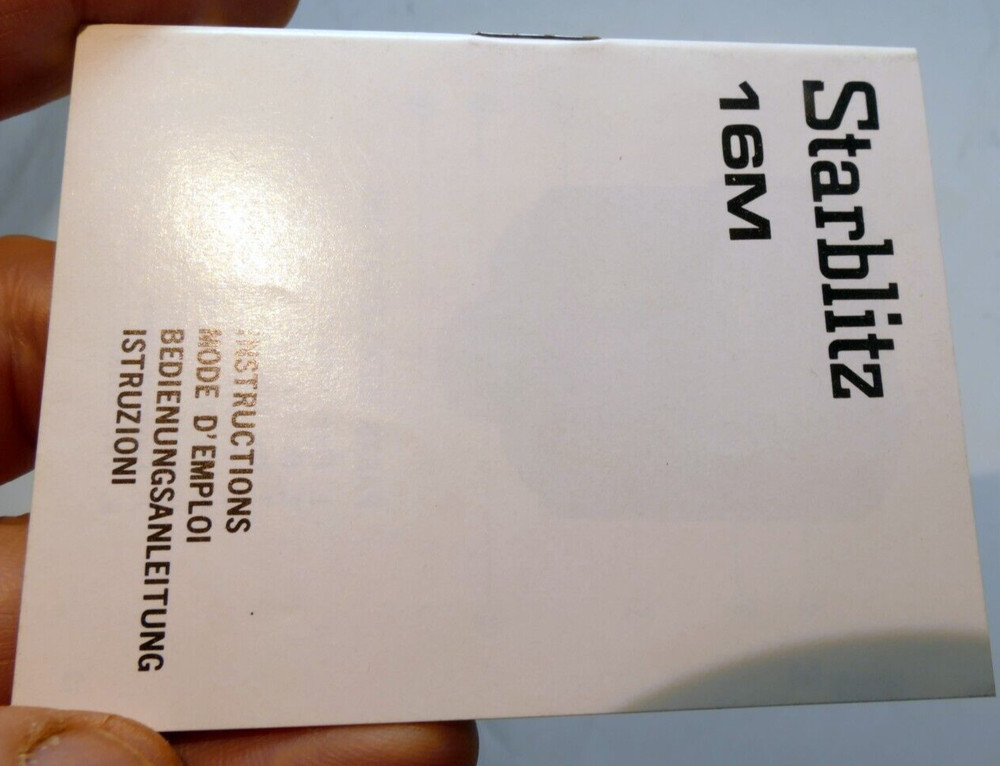 Starblitz 16M flash Instructions Operating Guide Manual