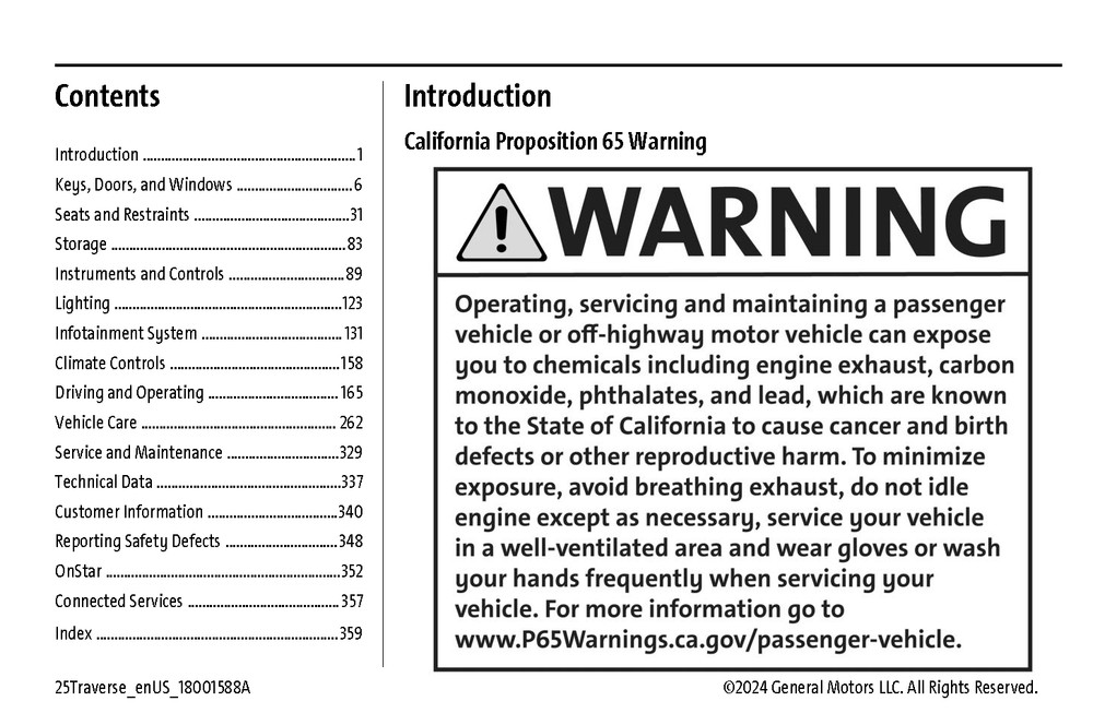 2025 Chevrolet Traverse Owners Manual User Guide Reference Operator Book