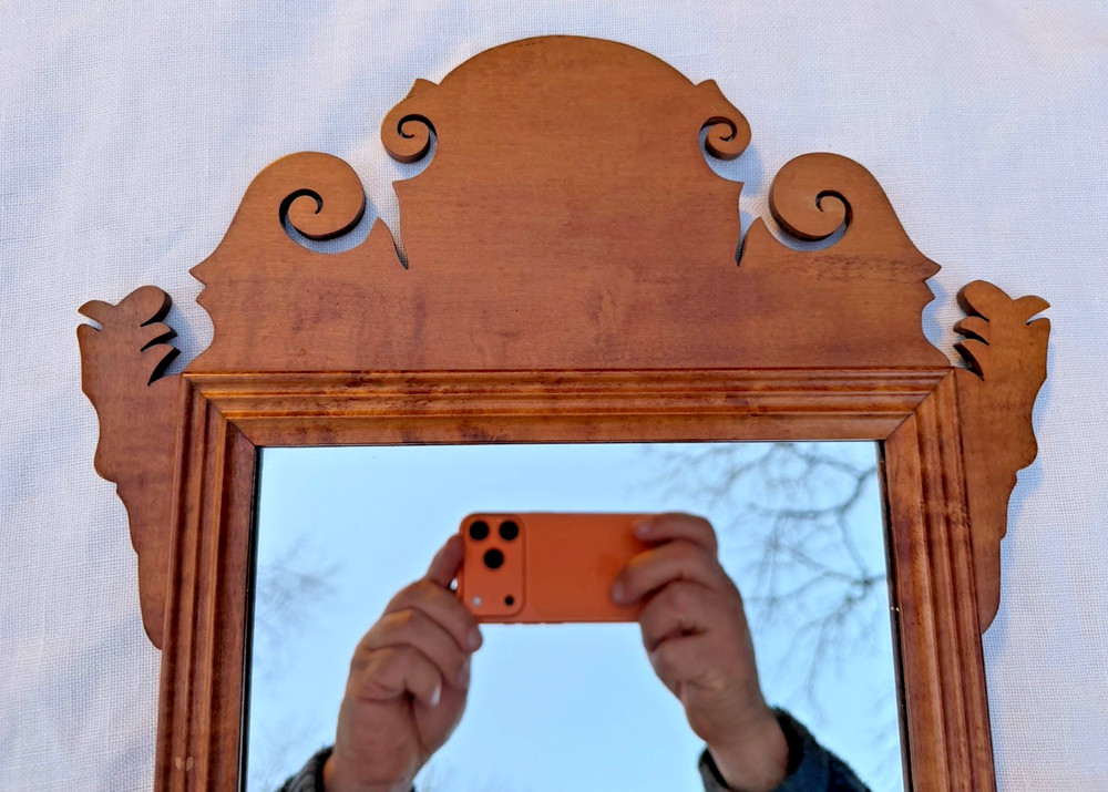 Signed Robert Treat Hogg 1973 Benchmade Maple Chippendale Mirror