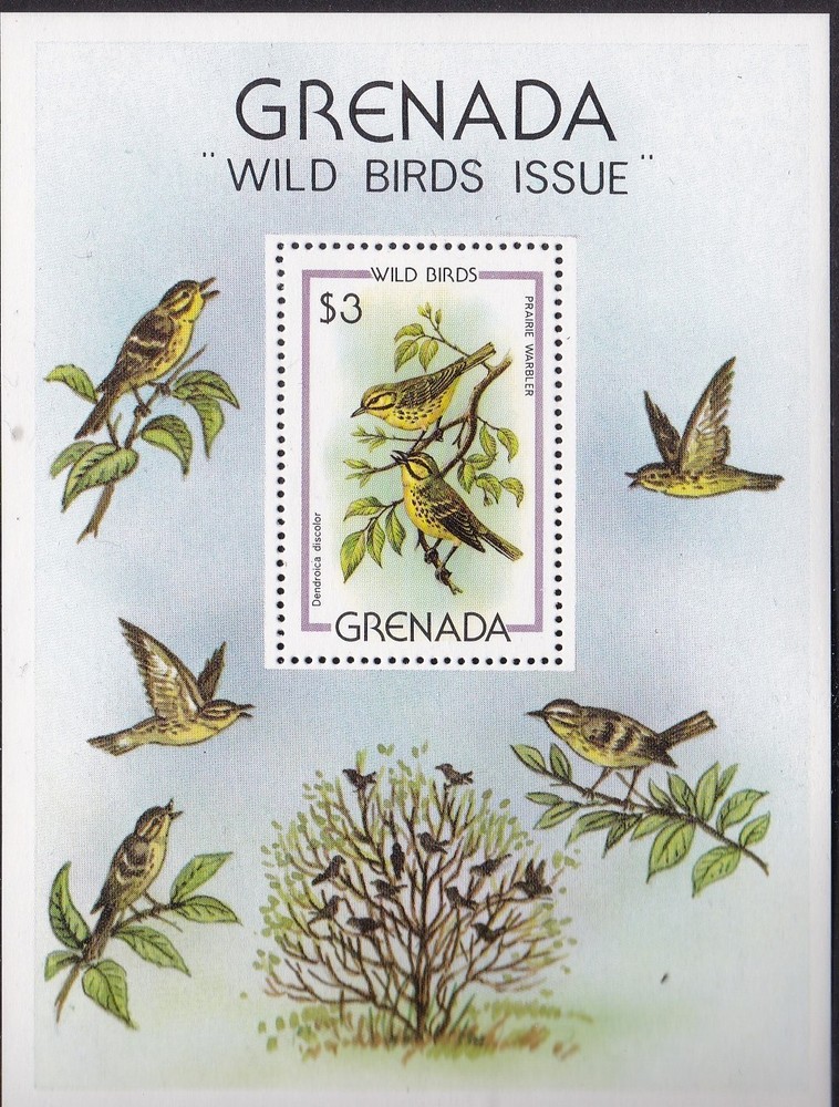 GRENADA  1980 BIRDS MINI SHEET NEVER HINGED MINT