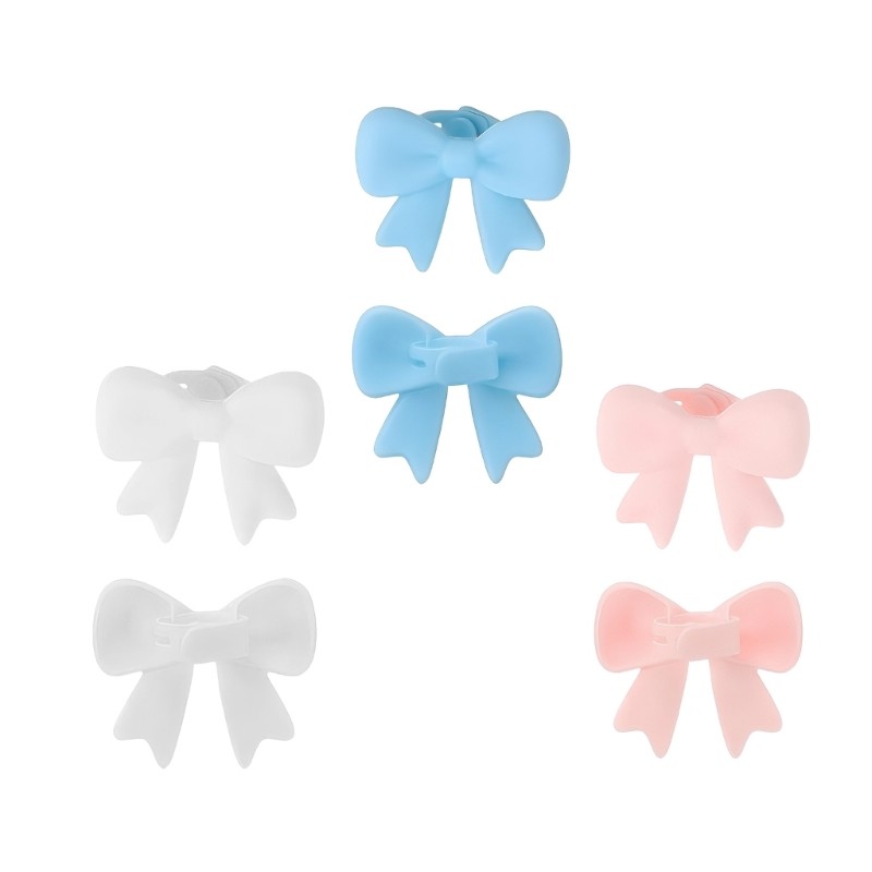 2Pcs Comfortable Secure Silicone Bowknot Headphone Easy Removal Silicone Gaming