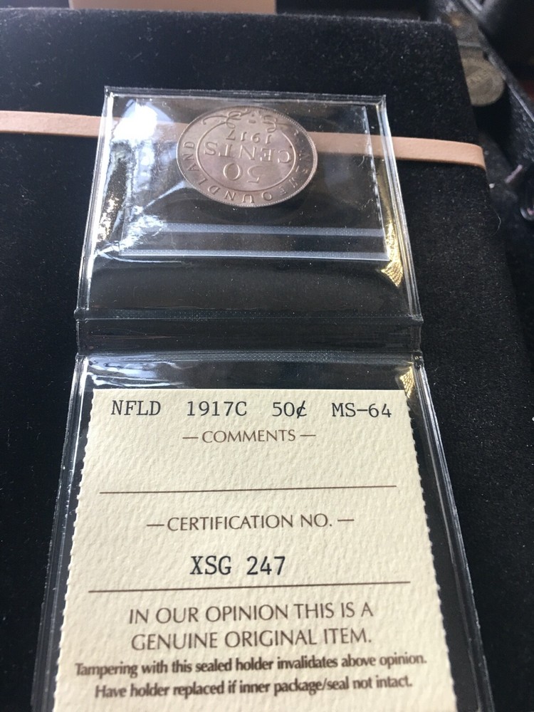 1917c ICCS Graded, Newfoundland ¢50 Cent, **MS-64**