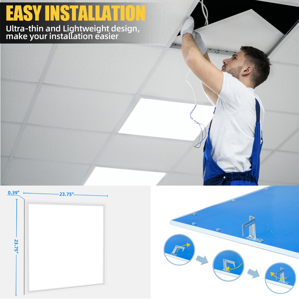 2Pack 2x2FT 45W LED Flat Panel Light,0-10V Dimmable,Drop Ceiling Lights,100-277V