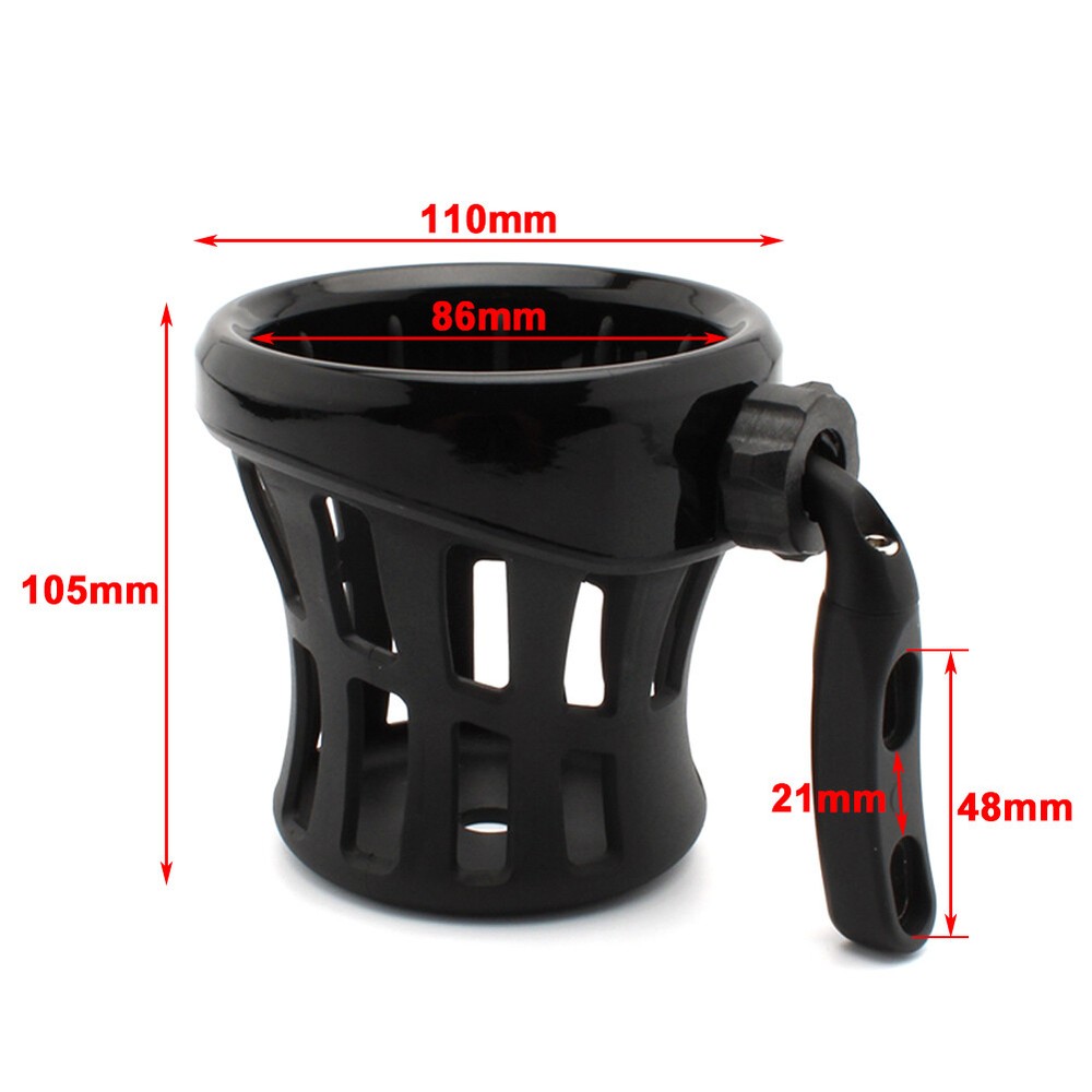 Motorcycle Handlebar Cup Holder Drink W/ Mesh Basket Mount For Harley Universal