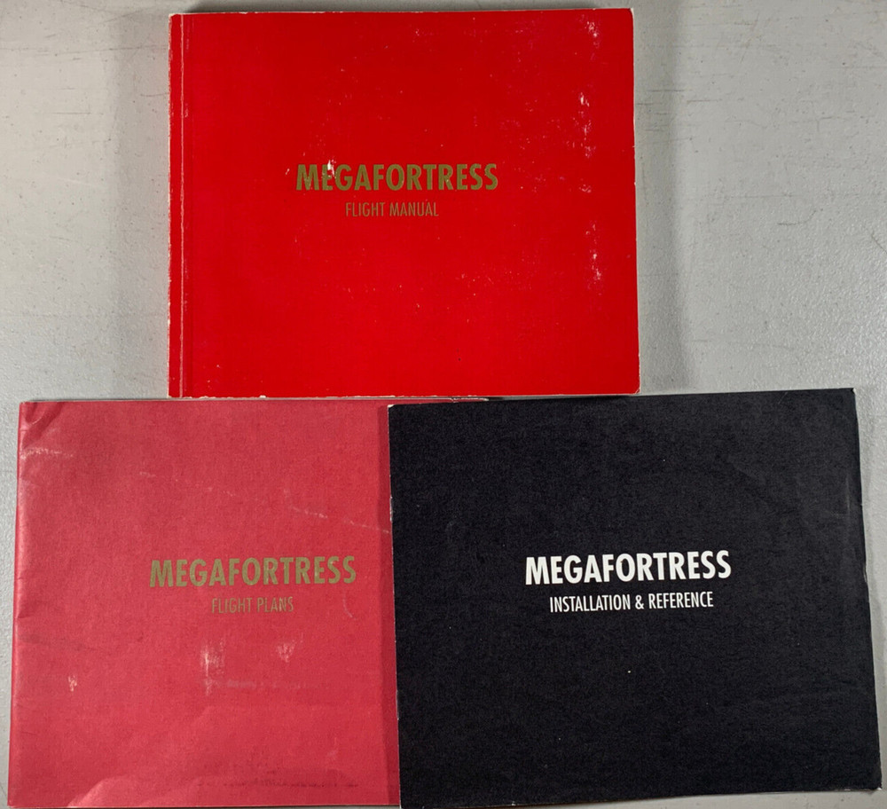 Vintage 1991 MegaFortress Game Flight Manual Plans Installation & Reference PC