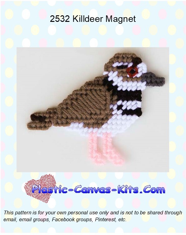 Killdeer Magnet - Plastic Canvas Pattern or Kit