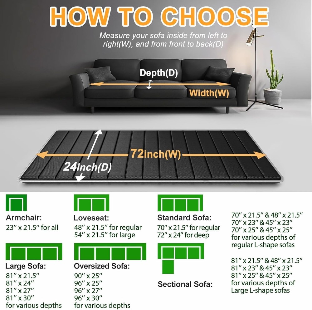 24''x72'' Folding Couch Support Board with 400 lbs Capacity - Fix Sagging Sofas