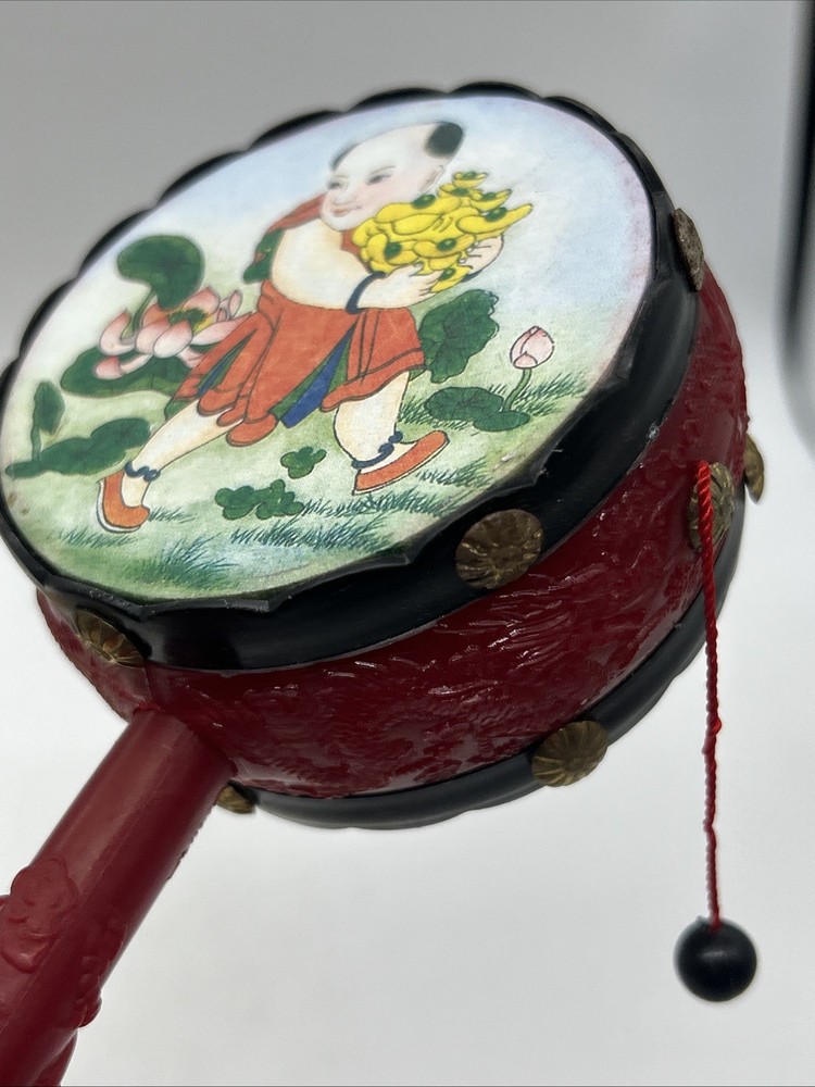 Traditional Asian Rattle Monkey Drum Den Den Daiko Koi