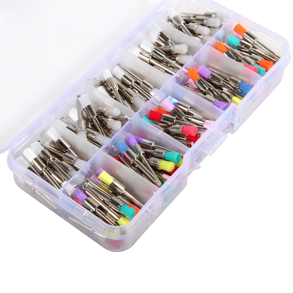 200Pcs/Box Dental Nylon Materials Closure Flat Polishing Prophylaxis Brushes