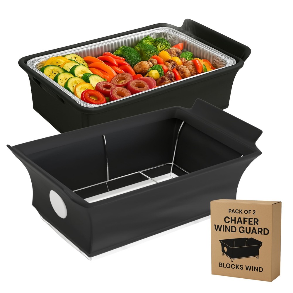 Chafer Wind Guard - 2 Pack | Handle Covered Chafing Dish Wind Cover... Fast Ship
