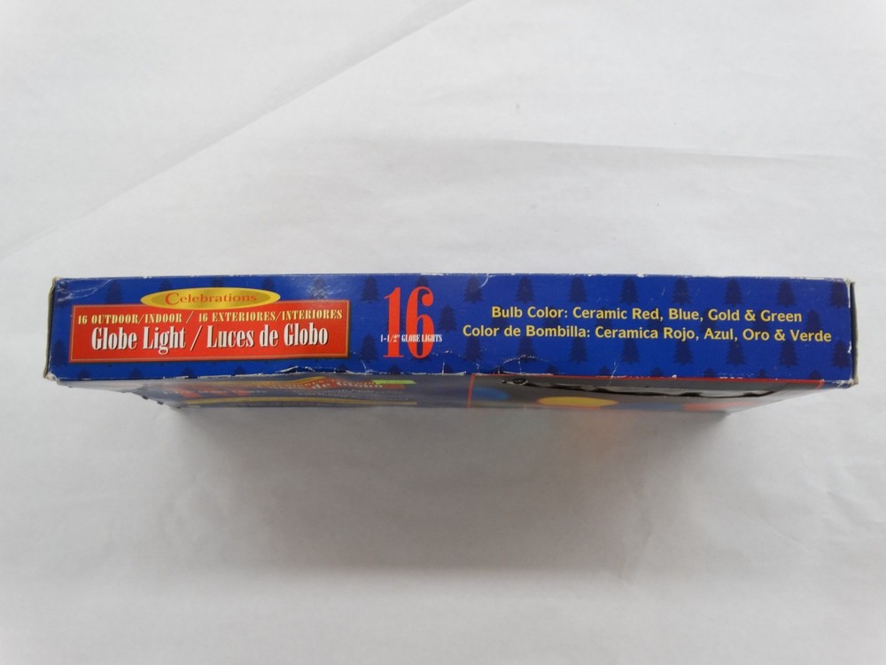 Vintage NOS Celebrations 1 1/2" Globe 16 Light String