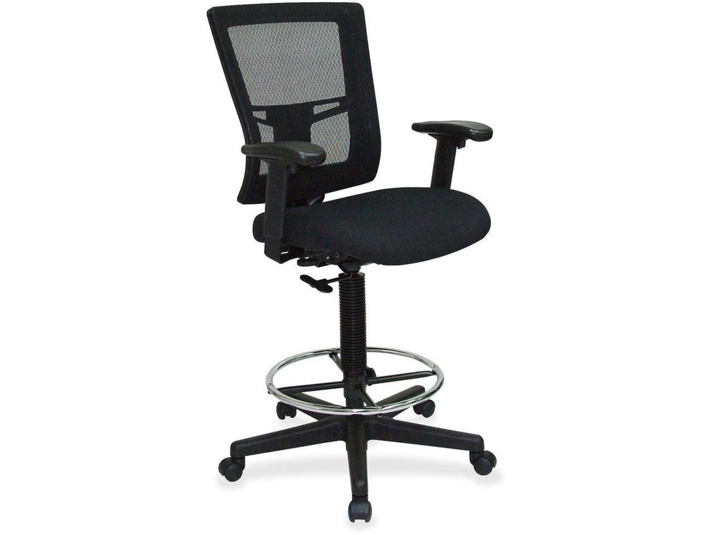 Lorell Drafting Stool Chair 27"x25"x48" Black 43100