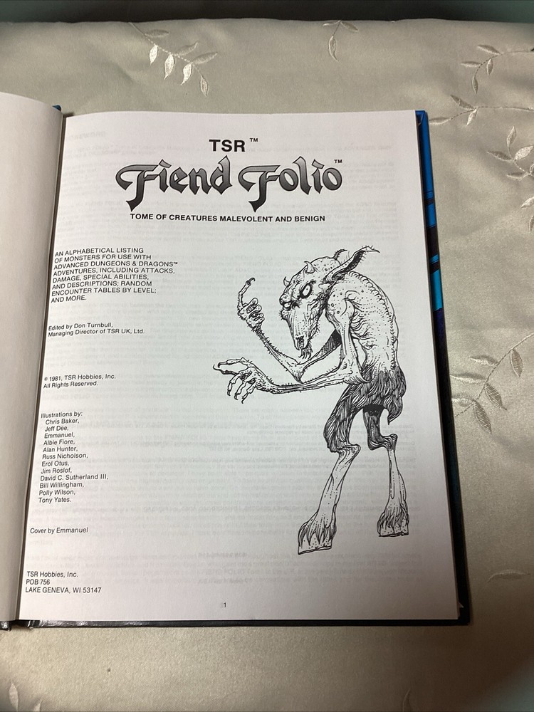 Vintage Advanced D&D 1981 1st. Ed Fiend Folio Guide