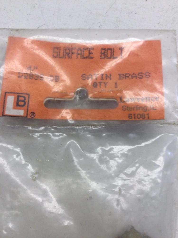 Lawrence 4” Surface Bolt Satin Brass D283S-DB