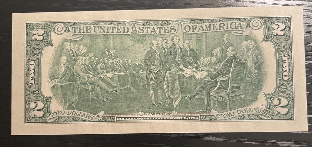 Genuine Colorized $2 Dollar Bill The State of Oregon