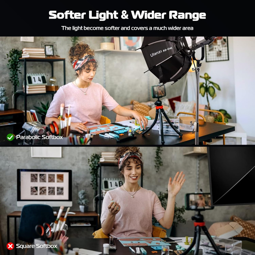 18''/45Cm Parabolic Softbox Quick Release - Compatible with GODOX M200D/M300D, A