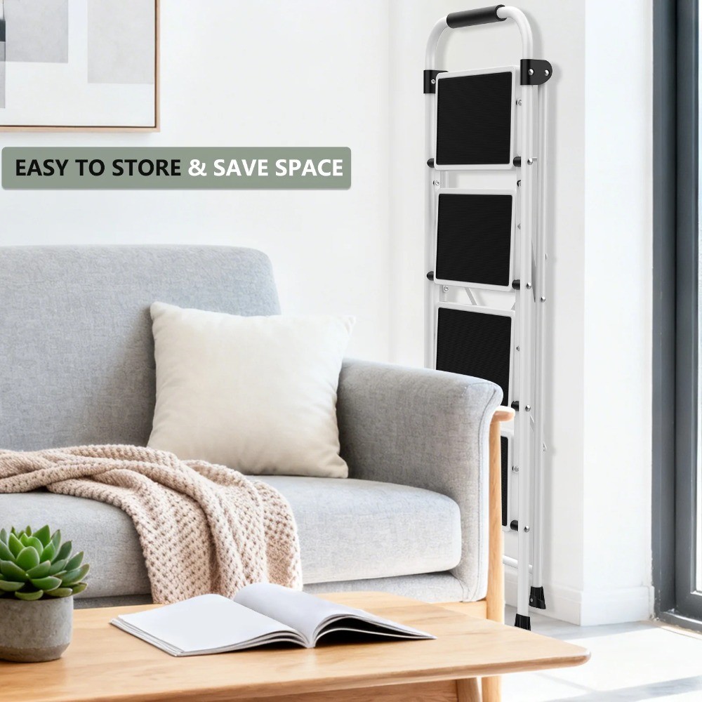 Ultra-Thin Folding Step Stools 330 lbs Capacity, 2-Inch Thin for Storage
