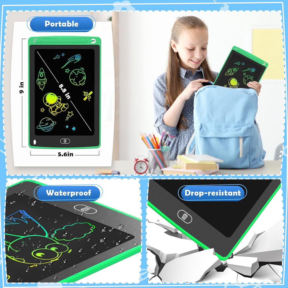 4-Pack 8.5-Inch LCD Writing Tablets for Kids - Educational Doodle Boards