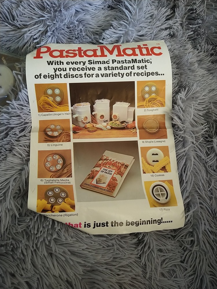 6 Simac Pastamatic Discs Die Plates Pack Lot Set Patterns Sizes Lot