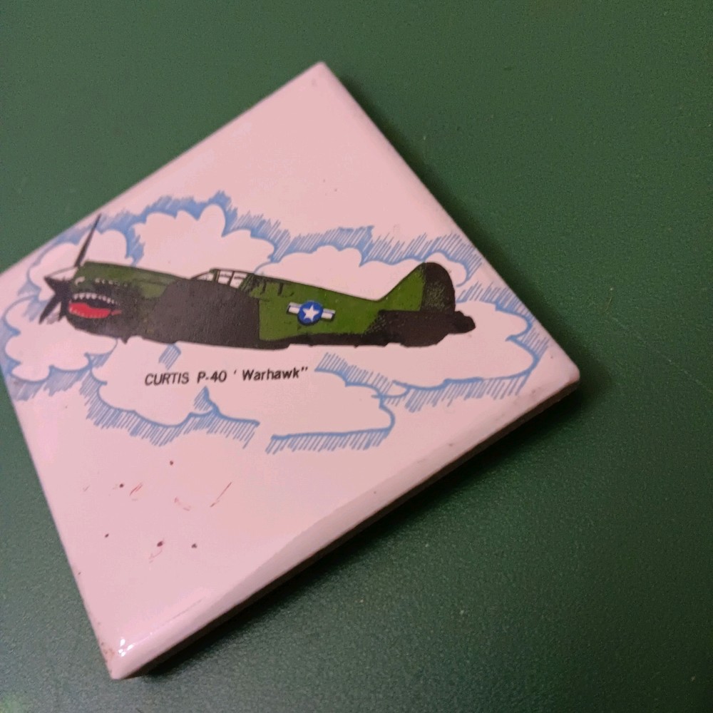 Vintage Curtis P-40 War Hawk WW2 Fighter Plane Refrigerator Magnet