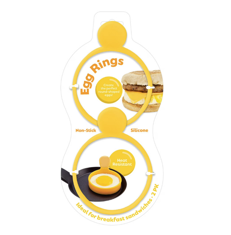 2 Pack Silicone Egg Rings Non Stick Round Egg Mold Breakfast Sandwich Maker