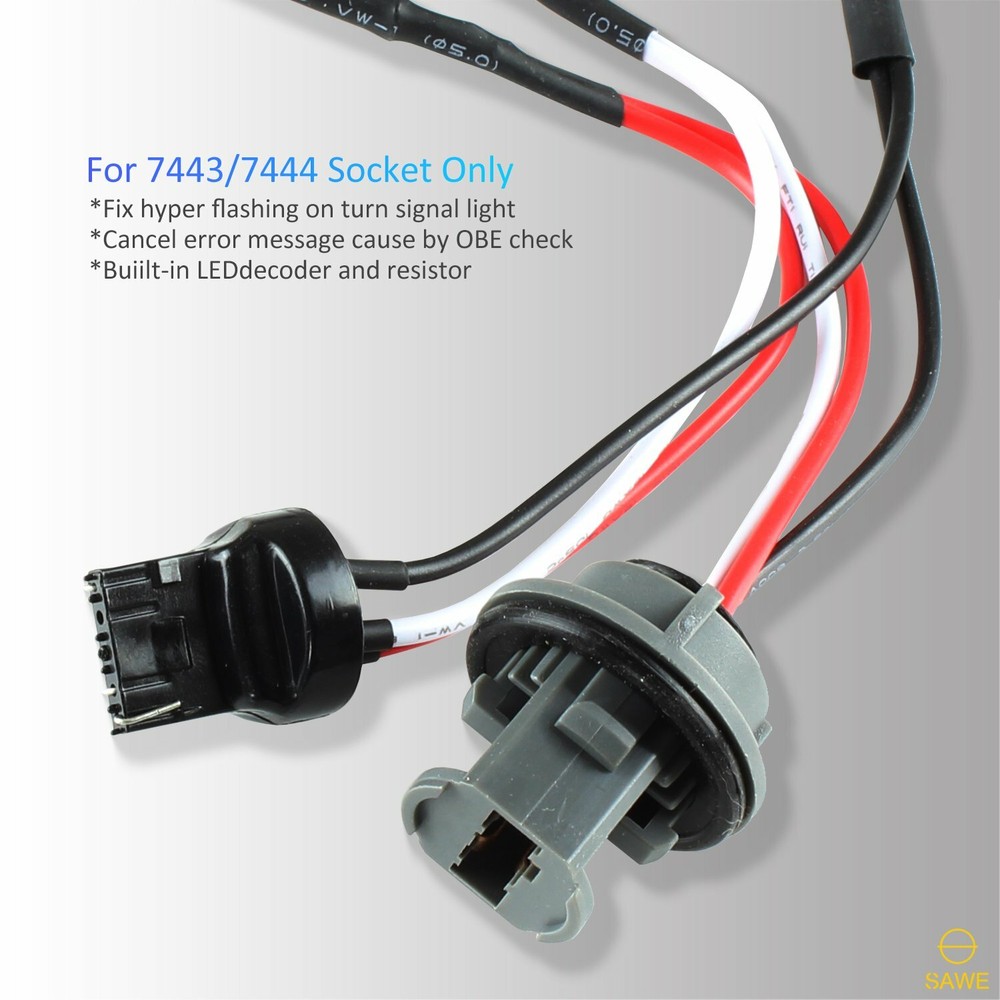 7443 7444 Front LED Turn Signal Resistor Adapter Anti Hyper Flash Error Canceler