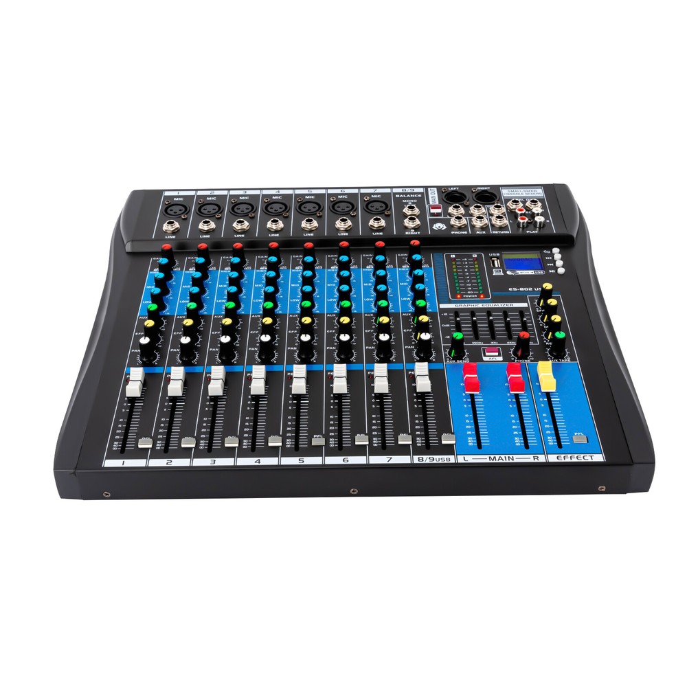 8 Channel Professional Bluetooth Live Studio Audio Mixer USB Mixing Console