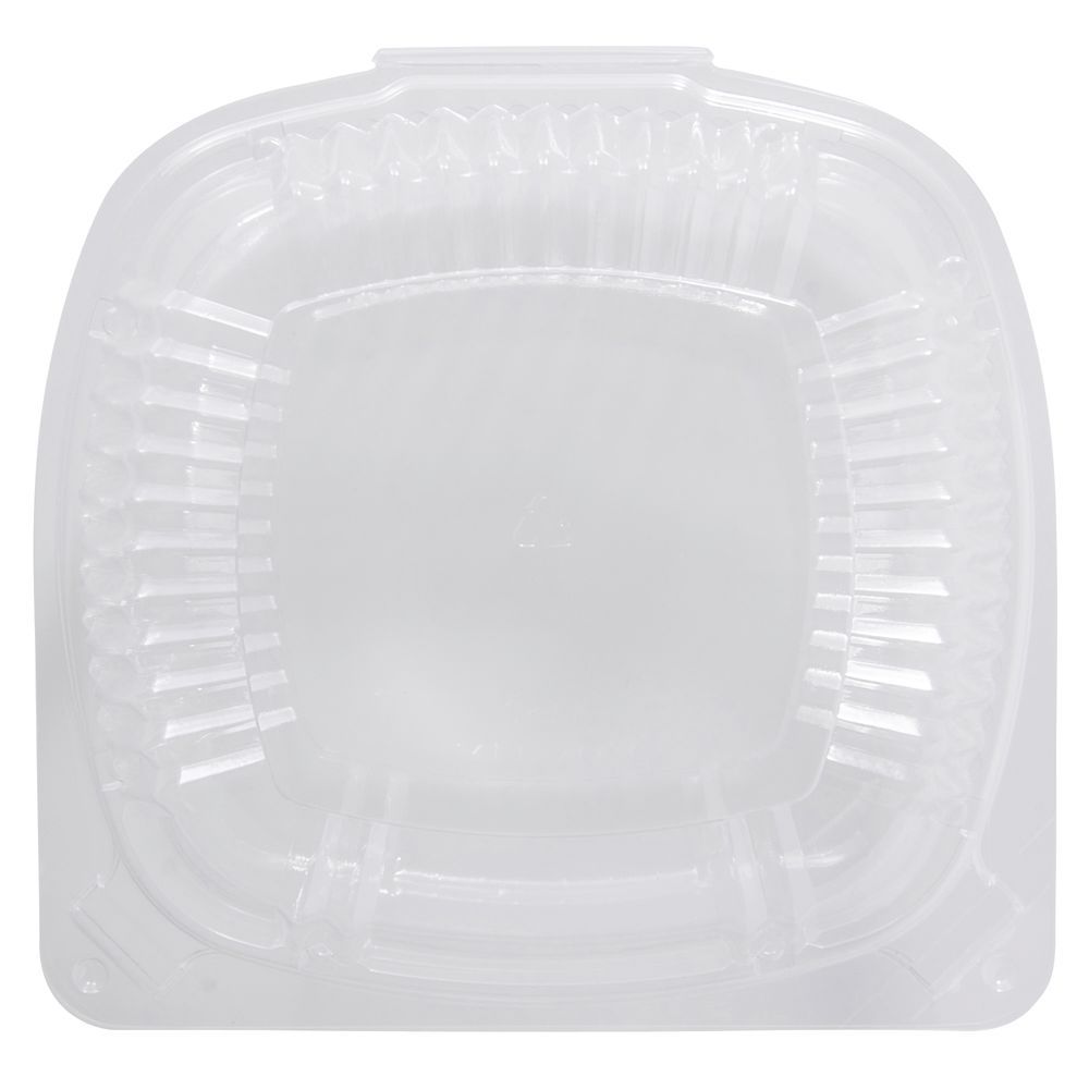 Carryout Clamshell Container Clear Polystyrene Hinged  - 6"L x 5 7/8"W x 3