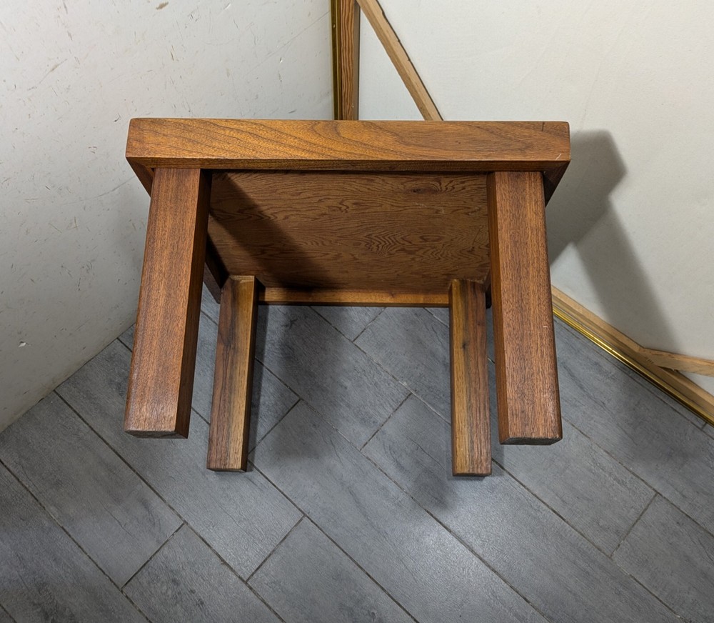 Vintage Mid Century Danish Modern Tile Top Heavy Solid Teak Wood Table