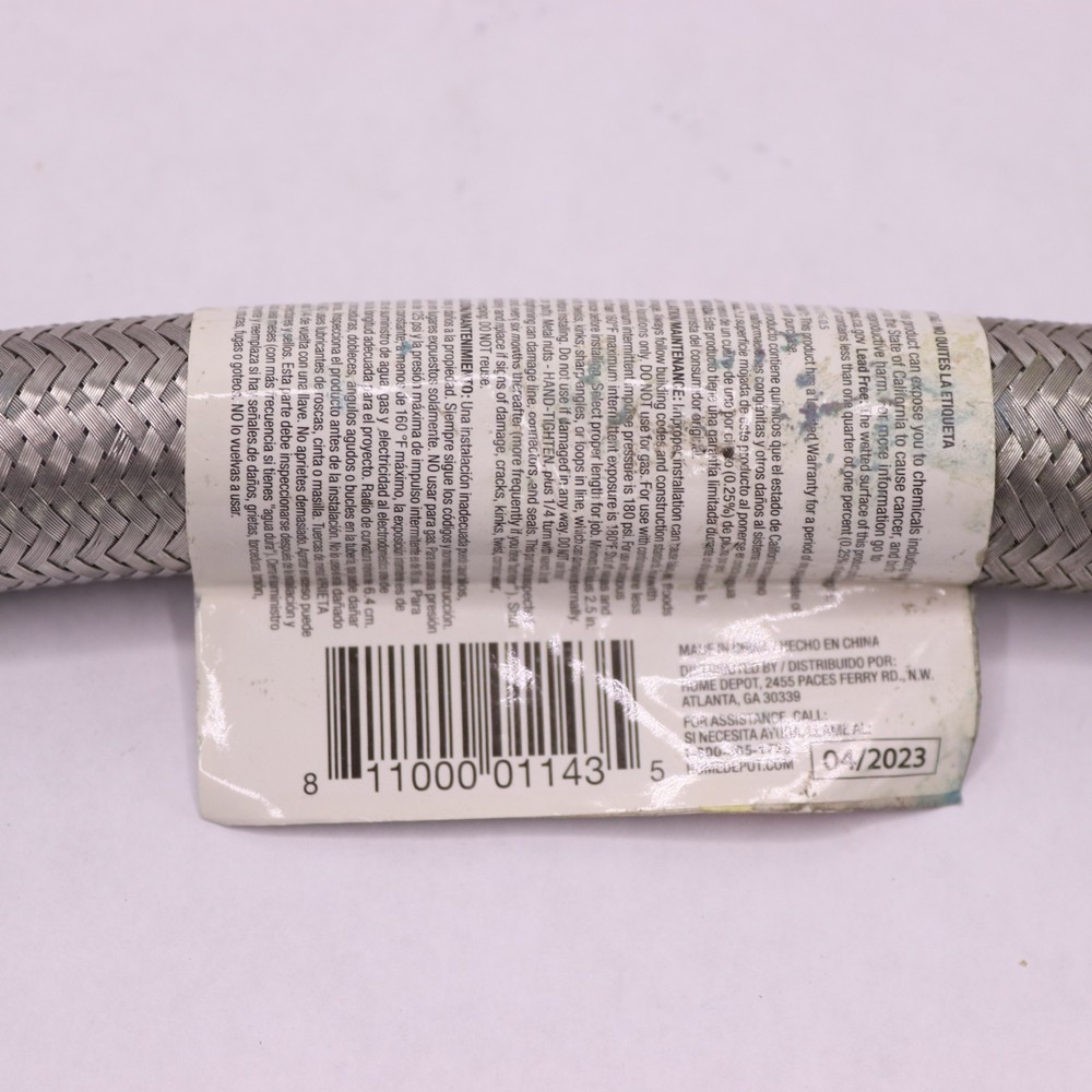 Everbilt 3/4 in. FIP x 3/4" FIP x 15" Stainless Steel Water Heater Supply Line