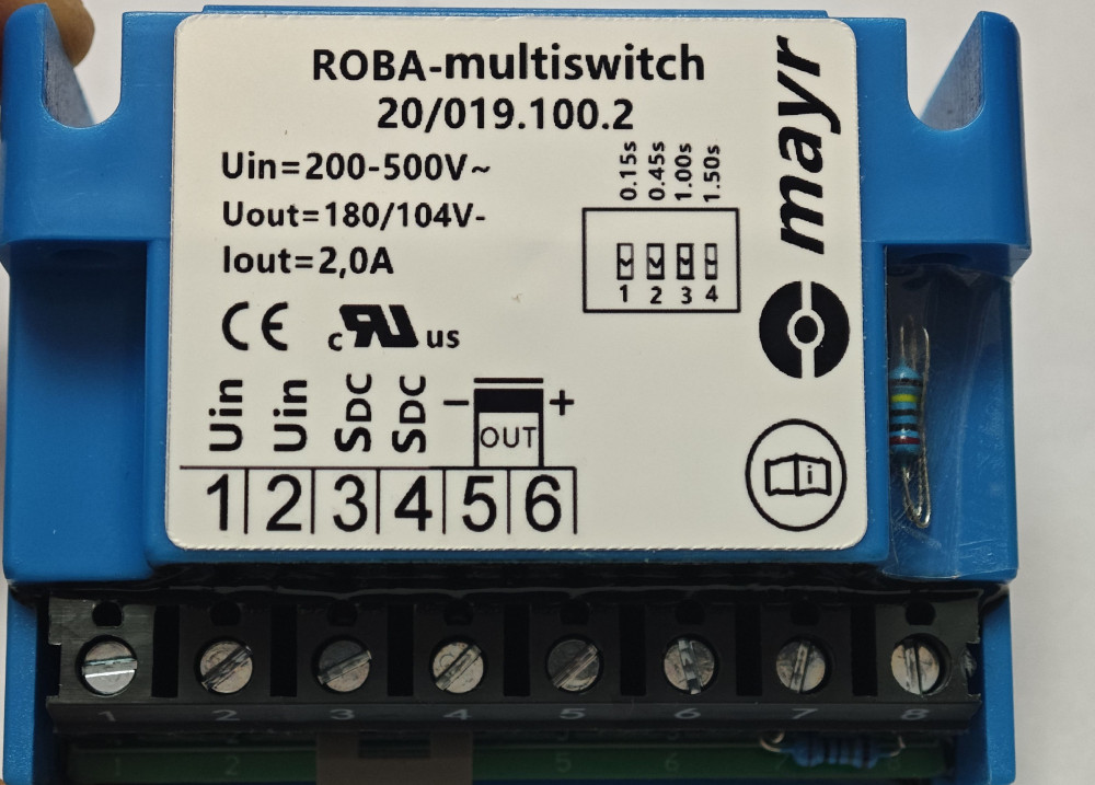 mayr 20/019.100.2 ROBA -multiswitch 2.0A brake rectifier