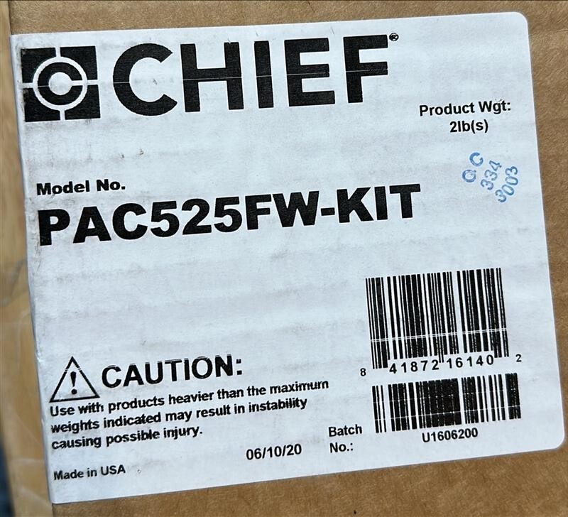 Chief PAC525FW-KIT White flange kit for PAC525