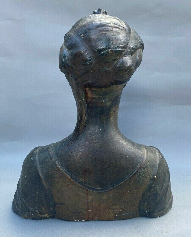 ANTIQUE VICTORIAN 18" FIGURAL CLASSICAL MAIDEN STATUE SCULPTURE