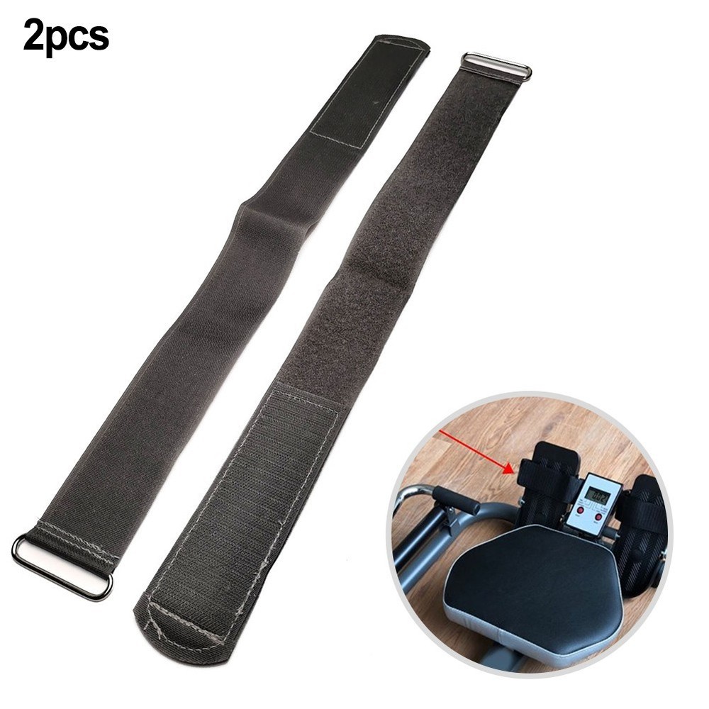 2pcs Rowing Machine Pedal Straps Adjustable Leg Straps for Elliptical Bikes
