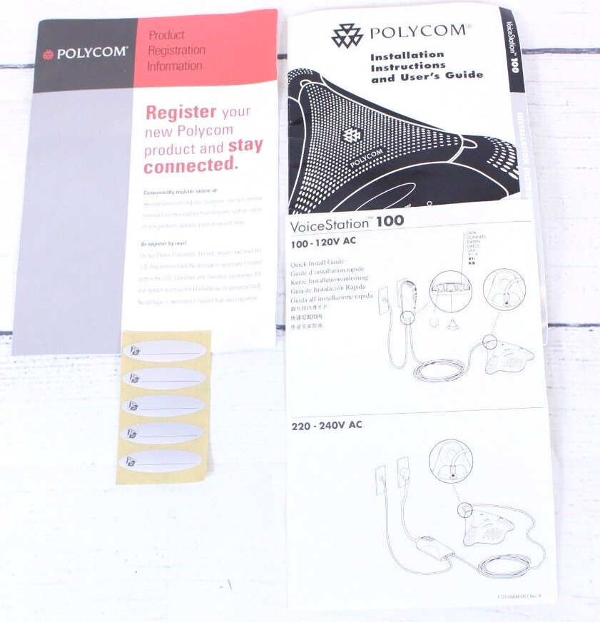 Polycom VoiceStation 100 Conference Phone with Power and Cords