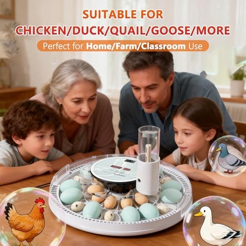 Egg Incubator for Hatching 28 Eggs, Auto Flip, Independent Atomizing