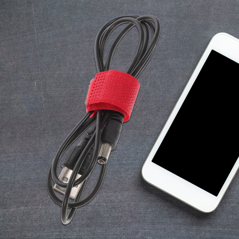 50pcs Cable Tie Appliance Cord Organizer Cable Hook And Loop Strap Random Color
