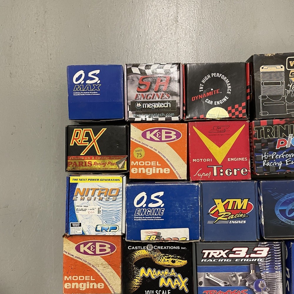 Vintage RC Nitro Engine Assorted Box Lot 26-CT Remote Control NO ENGINES Motor