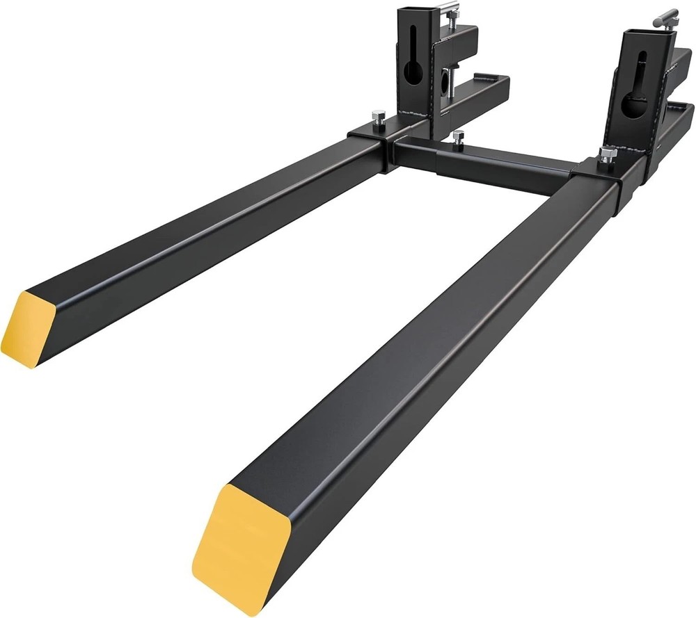 2000 lbs Capacity Clamp-On Tractor Forks with Adjustable Stabilizer Bar