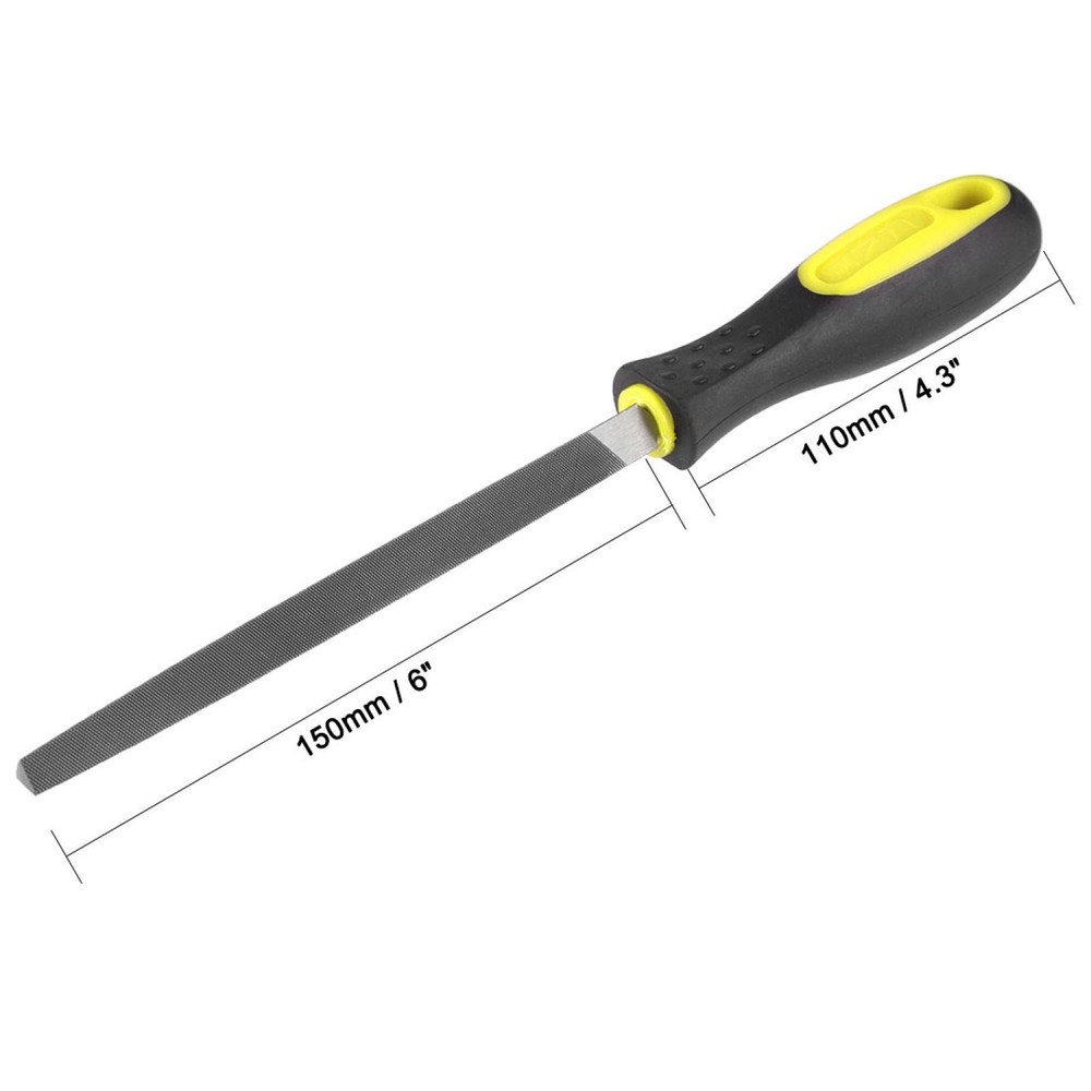 6" Second Cut High Carbon Hardened Steel Triangle Three Square File Handle