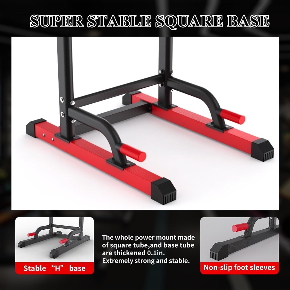 Power Tower Dip Station, Multi-Function Assistive Trainer Pull Up for Home Gy...