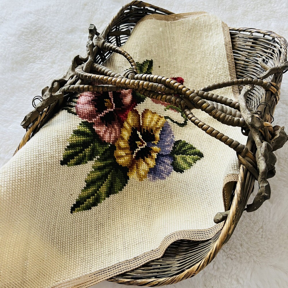 13”x13” Vintage Needlepoint Canvas.