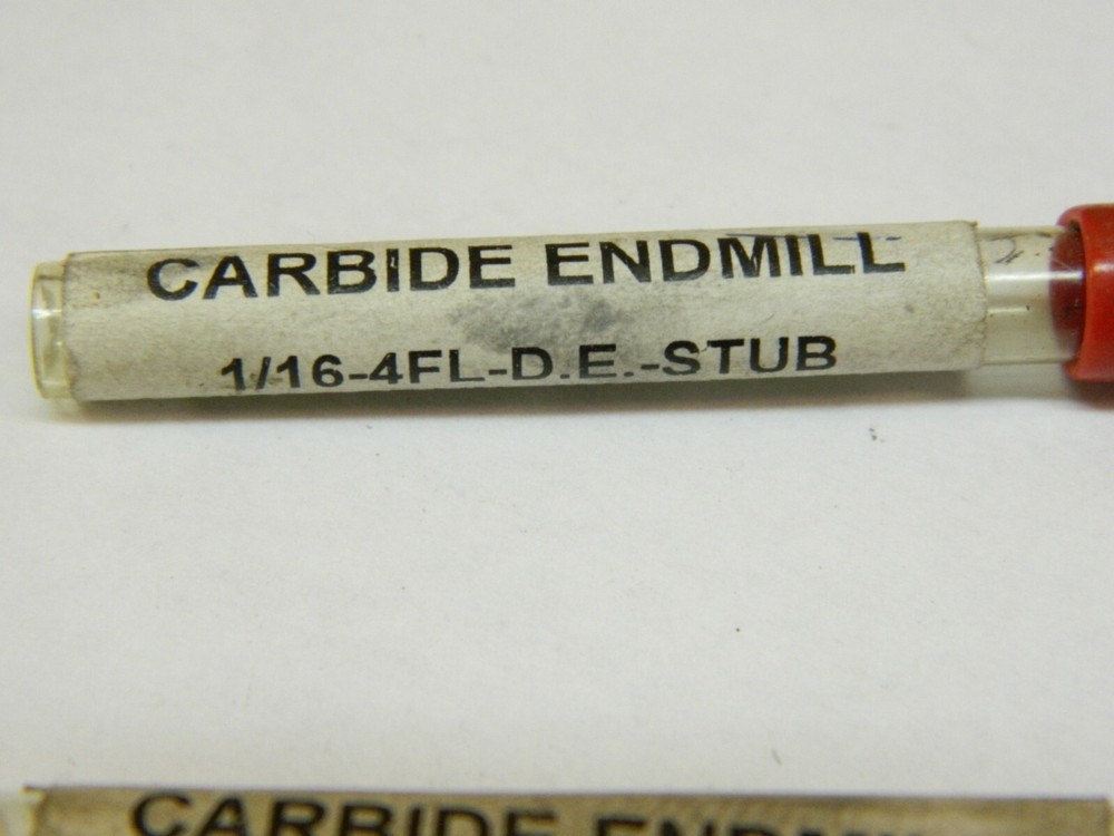 2 PC MICROGRAIN 1/16" Solid Carbide 4 Flute Center Cutting End Mills