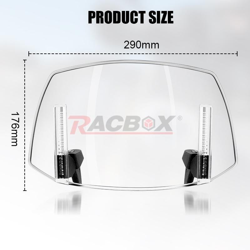 Universal Clip On Windshield Extension Spoiler Wind Screen Deflector Motorcycle
