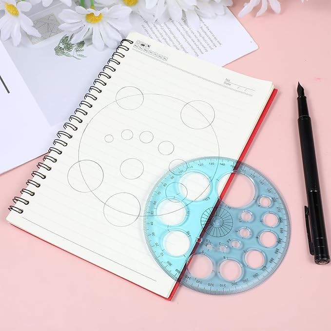 2 Pcs Circle Stencil Template, Circle Template for Drawing Plastic Circles Ruler