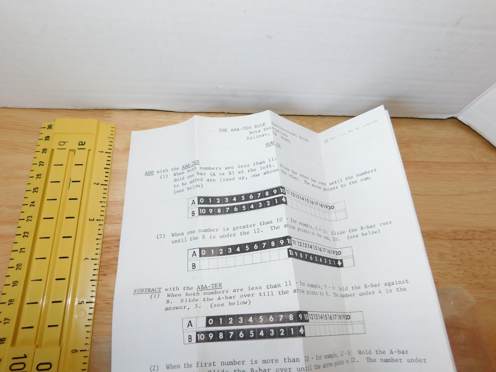 Vintage Beta Enterprises ABA-Ten Slide Ruler 2/6