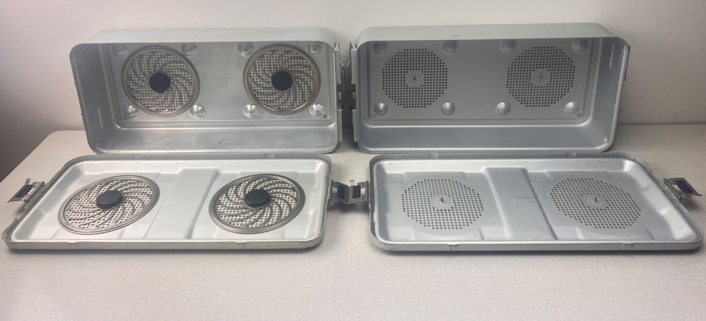 AESCULAP (2) Sterilization Containers (4) Filter Plates