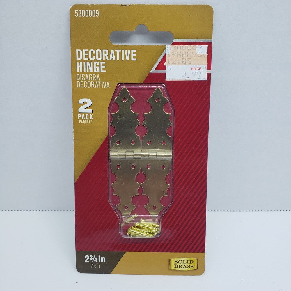 Ace Decorative Hinge SOLID BRASS  2 Pack  2-3/4"  #5300009